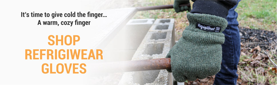 It's time to give cold the finger. A warm, cozy finger. Shop RefrigiWear gloves