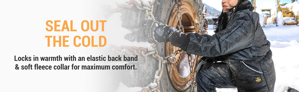 Seal out the cold. Locks in warmth with an elastic back band and soft fleece collar for maximum comfort.