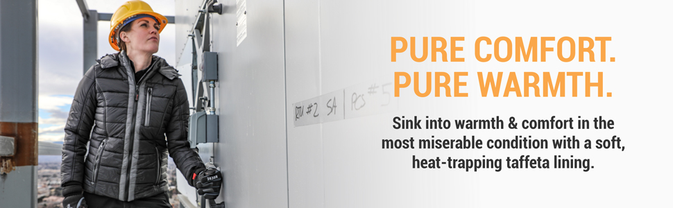 Pure comfort. Pure Warmth. Sink into warmth and comfort in the most miserable conditions with a soft, heat trapping taffeta lining.