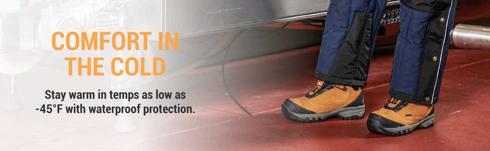 Comfort in the cold. Stay warm in temps as low as -45 with waterproof protection.