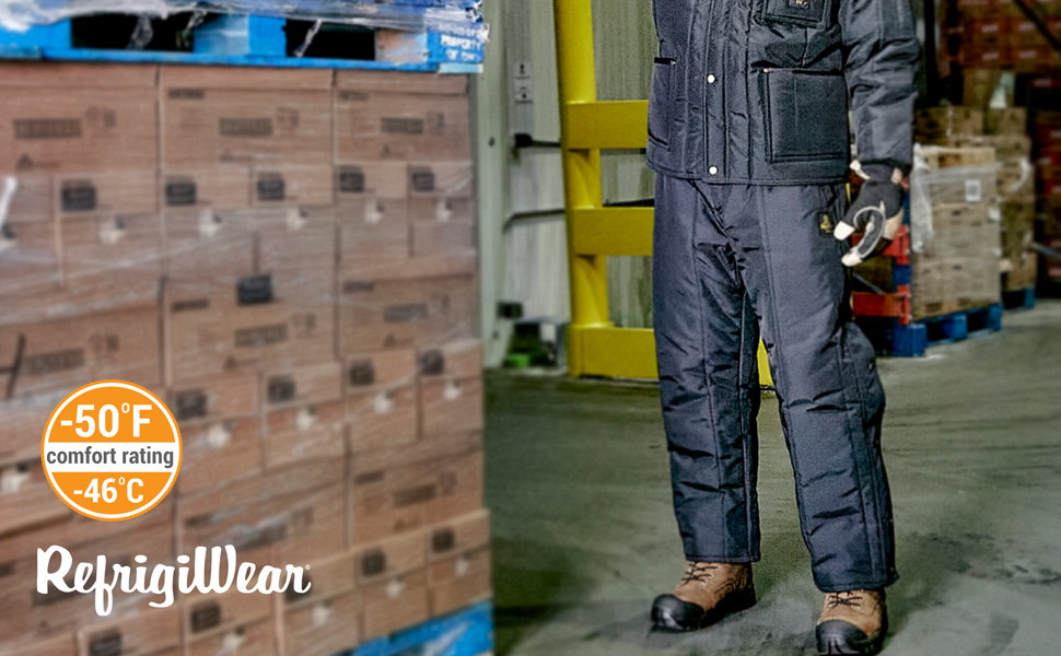 Man in freezer warehouse wearing Iron-Tuff Pants