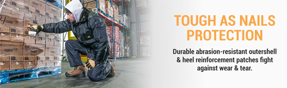 Tough as a nails protection. Durable abrasion-resistant outershell and heel reinforcement patches fight against wear and tear.