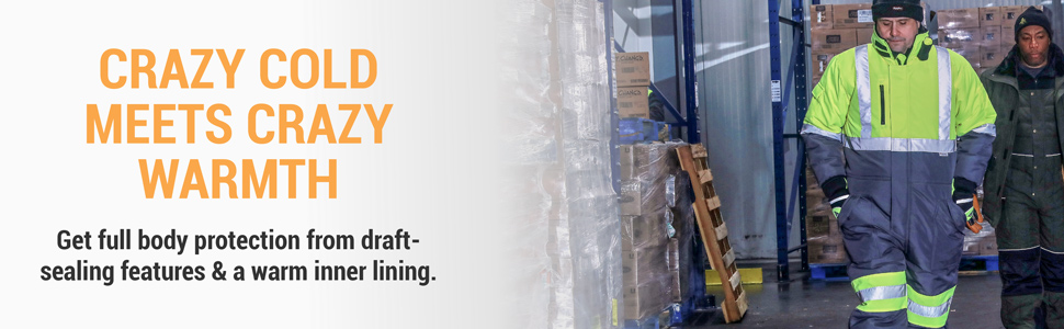 Crazy cold meets crazy warmth. Get full body protection from draft-sealing features and a warm inner lining.