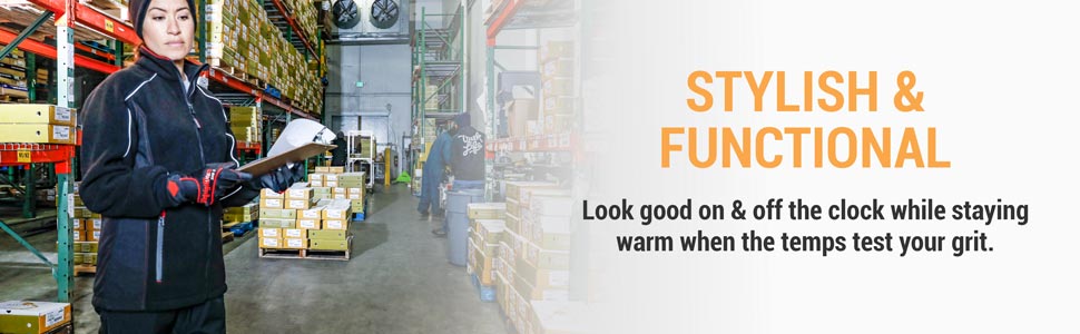 Stylish and functional. Look good on and off the clock while staying warm when the temps test your grit.
